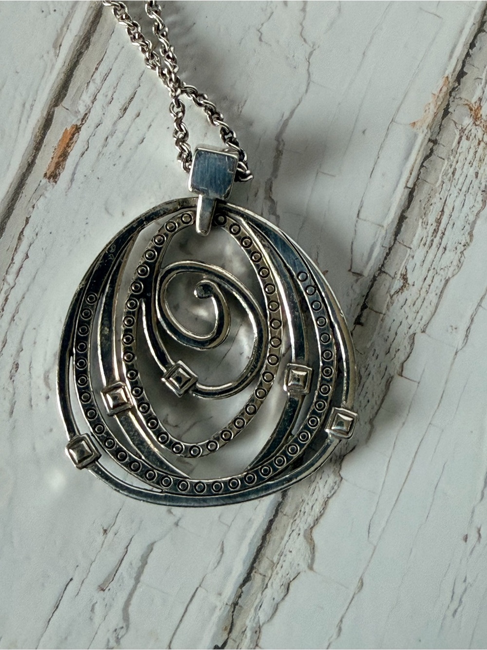 Brighton Silver-Plated Spiral Design Pendant Necklace